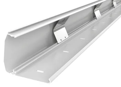 Imagen del producto de Canal de cable de aluminio RICOO, 110 cm, con mecanismo de apertura, universal, modelo Z1110-W. Sistema de gestión de cables para suelo y pared. Moldura de pared, abrazadera de cable, instalación superficial. Canal de cable, color blanco. – Dimensiones