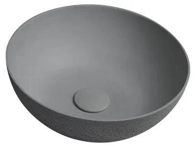 Produktbild von FORMIGO Betonwaschbecken zum Aufsetzen, Durchmesser 39cm, Grau matt