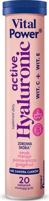 Obrázek produktu pro Kyselina Hyaluronová + Vitamin C + Vitamin Eo, Mango - Pomeranč - Grapefruit 20 Tablet Eferval - Vital Power
