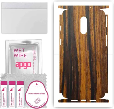 Produktbild von apgo Rückseite + Seiten Schutzfolie, Skin, kompatibel mit OnePlus 7, Hinten Displayschutzfolie aus Vinylfolie, kratzfest, einfache Montage - Tigerwood