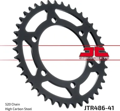 Immagine prodotto di Pignone 41 denti passo 520 tipo R486 NERO Kawasaki EL ER GPZ KLE / Suzuki GSX-R / Yamaha FZ6 MT-03 YZF-R1 3 6
