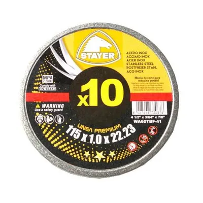 Zdjęcie produktu dla Tarcza do cięcia metalu PREMIUM T41, Ø 125 x 1 x 22,23 mm, 10 sztuk, STAYER