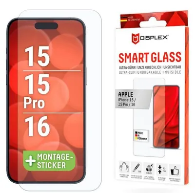 Immagine prodotto di E.V.I. SG00486 Vetro protettivo Displex per iPhone 15/15 Pro/16 trasparente