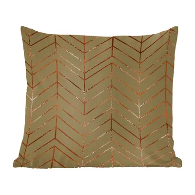 Produktbild von MuchoWow® Zierkissen Sofakissen Wohnzimmer Dekokissen 40x40 cm Muster - Luxus - Bronze - Grün - Foto Kissen - Schlafzimmer Dekoration