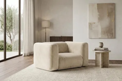 Produktbild von Kaiser Möbel Wohnzimmersessel aus Velvet-Stoff Bluvel, Creme, GRETA