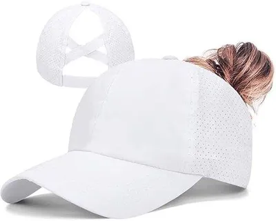 Produktbild von Baseballmütze Damen - UV-Schutz und atmungsaktives Material - verstellbar - weiß