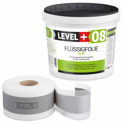 Obrázek produktu pro Hydroizolační sada Tekutá fólie 5,5 kg Těsnicí páska 5mb - LEVEL+ SET11