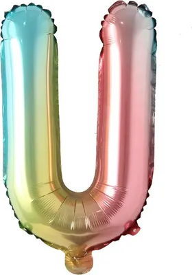 Produktbild von Folienballon Buchstabe U, regenbogen bunt, ca. 40 cm, für Luftbefüllung