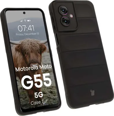Produktbild von Robuste Handyhülle für Motorola Moto G55 5G, Bizon Case Tur, Schwarz