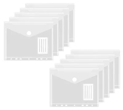 Produktbild von Dokumententaschen A5 mit 7-fach Lochung, 10 Stück, Polypropylen, transparent