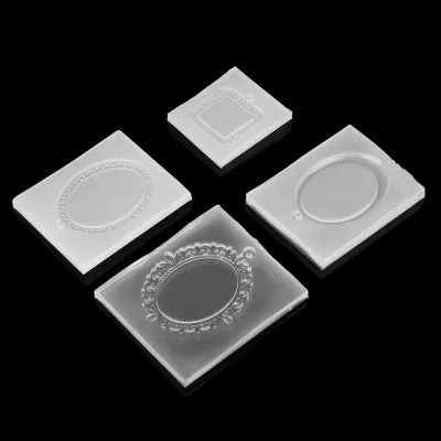 Image de Gussharzform - Ensemble de 4 pièces en silicone pour résine époxy - Formes ovales et carrées