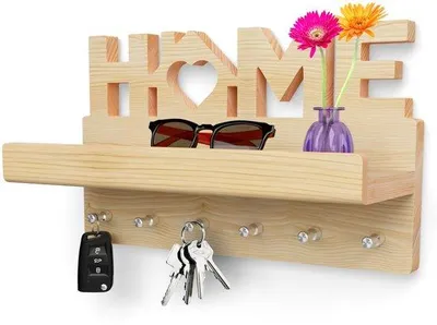 Immagine prodotto di Scrivania moderna in legno con 6 ganci in acciaio inossidabile, ideale per l'inaugurazione della casa
