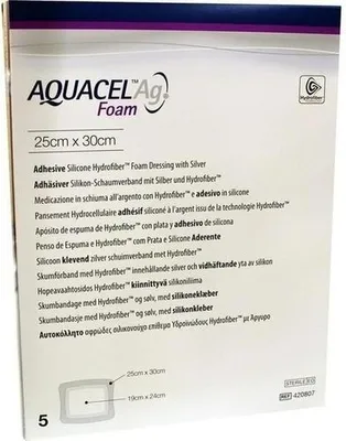 Produktbild von AQUACEL Ag Foam adhäsiv 25x30 cm Verband