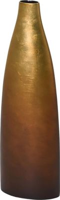 VIVANNO Bodenvase Standvase Fiberglas Gold/Braun ACCENT 11x11x67 cm