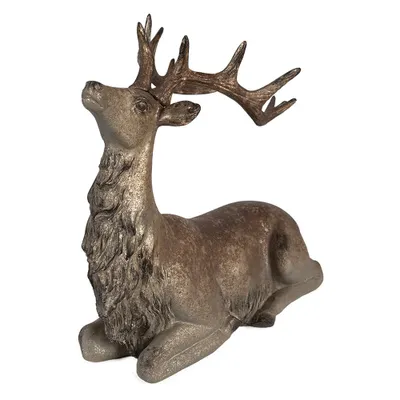 Produktbild von Clayre & Eef Dekorationsfigur Hirsch 29x15x27 cm Braun Polyresin