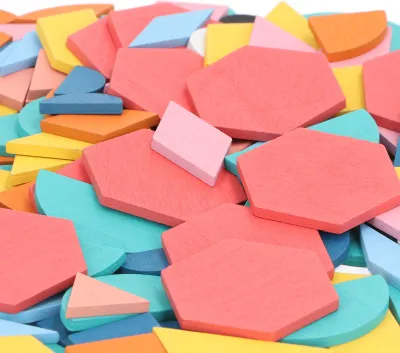 Zdjęcie produktu dla Puzzle z geometrycznymi klockami, zabawka, interaktywny zestaw wzorów tangramowych do rozwijania wczesnych umiejętności uczenia się u dzieci