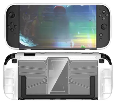 Immagine prodotto di Per Nintendo Switch 2 Copertura protettiva antiurto ibrida in un unico pezzo in TPU/PC Bianco
