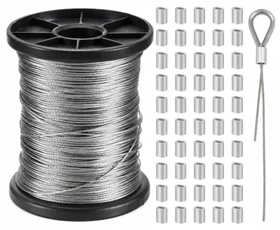 Obrázek produktu pro Ocelové lanko z nerezové oceli, průměr 1 mm, délka 50 metrů