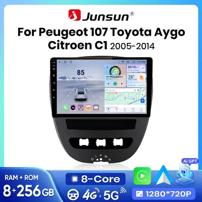 Imagen del producto de Radio para coche con pantalla táctil de 10 pulgadas, compatible con CarPlay y Android Auto inalámbricos, memoria 4G 64G, GPS y Bluetooth