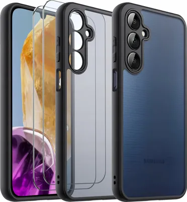 Zdjęcie produktu dla Etui do Samsung M15 5G MATOWE WZMACNIANE CZARNE ZESTAW 2x SZKŁO
