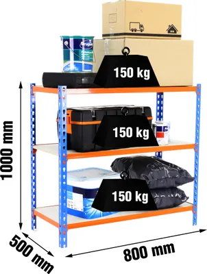 Obrázek produktu pro MADERCLICK MINI Metal Prateleira 3/500 1000 BLUE/LARANJA/MADEIRA