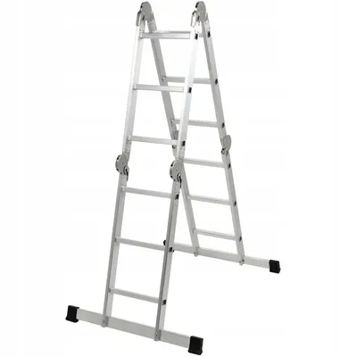 Produktbild von KADAX Mehrzweckleiter 12 Stufen, Multifunktionsleiter aus Aluminium, Aluleiter