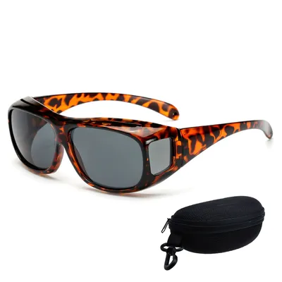Produktbild von Überzieh Sonnenbrille Auto Sonnen-Überbrille UV400 polarisiert,Black Brown