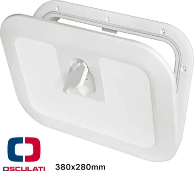Produktbild von Osculati Bündige Inspektionsluke Marine Boot Schiff Camping 380x280mm weiß RAL 9001