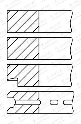 Produktbild von GOETZE ENGINE 08-525011-00 Kolbenringsatz Kolbenringe