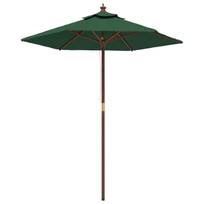 Produktbild von vidaXL Sonnenschirm mit Holzmast Grün 196x231 cm