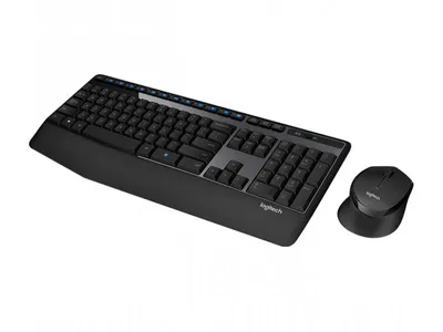 Produktbild von Logitech Wireless Combo MK345 - Tastatur-und-Maus-Set - kabellos - 2.4 GHz - Französisch - Schwarz, Blau