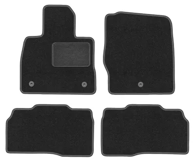 Image de Tapis de sol en moquette pour Ford Explorer MK6 SU625 2020- (SUV) – jeu 4 pièces, gris graphite, sur mesure – Wielganizator LUX