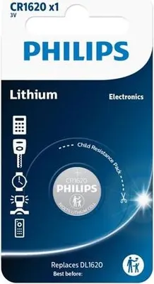 Produktbild von Philips Cr1620/00b Lithium 3.0V Knopfzelle für Uhren und Geräte