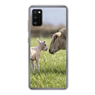 Produktbild von MuchoWow® Handyhülle Schutzhülle Hülle für Samsung Galaxy A41 Schafe - Gras - Lamm Silikon Softcase Handy Hülle - Mobiltelefon