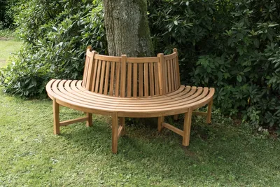 Produktbild von Baumbank CP474, Gartenbank Rundbank Holzbank, halbrund, 206cm mit Rückenlehne