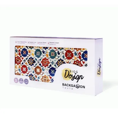 Zdjęcie produktu dla Biggdesign Bloom Backgammon, obudowa MDF, zamek magnetyczny, trwałe błyszczące wykończenie, powierzchnia odporna na zarysowania, kostki i warcaby w zestawie