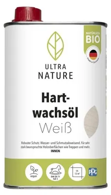 Produktbild von Ultra Nature Hartwachsöl Weiß 0,5 l - 682935