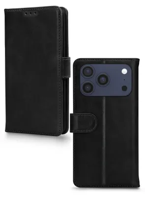 Produktbild von Mobilize Wallet iPhone 18 Pro Max Hülle Echtes Leder Klapphülle Geldbörse - Schwarz