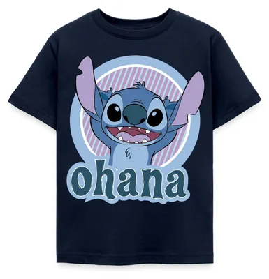 Produktbild von Lilo & Stitch Ohana Kinder T-Shirt, 122/128 (7-8 Jahre), Navy