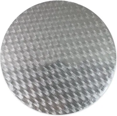 Image de Plateau à gâteau rond en plastique argenté de 40 cm