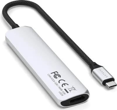 Produktbild von Satechi ST-P6SS, USB Typ-C, HDMI, USB 2.0 Type-A, USB 3.2 Gen 2 (3.1 Gen 2) Type-A, USB Typ-C, SD, MicroSD (TransFlash), 10000 Mbit/s, 60 Hz, 4096 x 2160