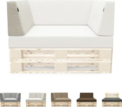Produktbild von novely® PANERO Palettenkissen | Sitzkissen Rückenkissen Palettensofa-Auflagen | abnehmbarer Bezug | Kaltschaum | Indoor & Outdoor - A) Variante: Seitenkissen rechts (70x40x20 cm) | B) Farbe: 02 Beige