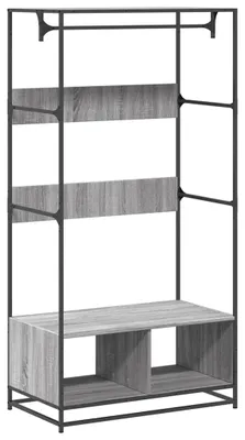 Zdjęcie produktu dla vidaXL Wieszak na płaszcze szary Sonoma 90x50x180 cm materiał drewnopochodny