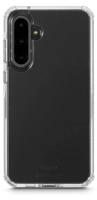 A clear protective phone case is shown from the back.