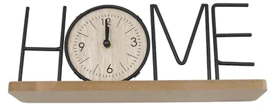 Tischuhr aus Holz, schwarz, 31x6x12 cm, modernes Design