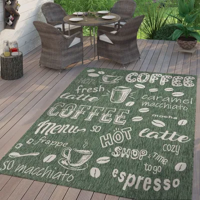 Produktbild von TT Home In-& Outdoorteppich Wetterfest Terrasse Küche Modernes Design Schrift City Größe 120x160 cm