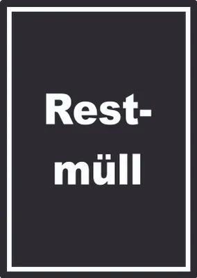 Produktbild von Restmüll Mülltrennung Aufkleber mit Text A9 (37x52mm)