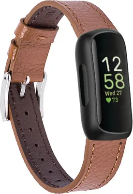 Produktbild von Lederarmband für Smartwatches – Passend für Fitbit Inspire 3 – Braun – Strap-it Uhrenarmband / Armband
