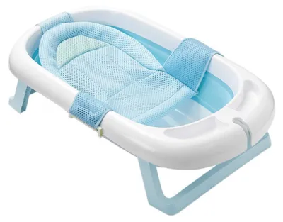 Productafbeelding van Opvouwbaar babybad met net, 2 kleuren - blauw
