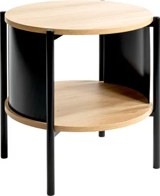 Produktbild von HAKU Beistelltisch Eiche natur, schwarz - Metall, MDF, B/H/T: 44x44x44 cm